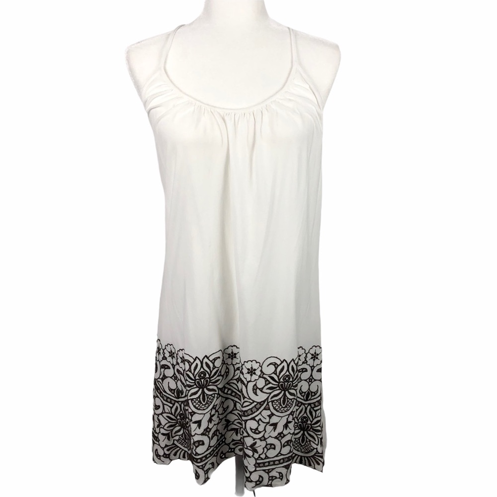 Language Lounge Embroidered Floral Tank Dress Size Small